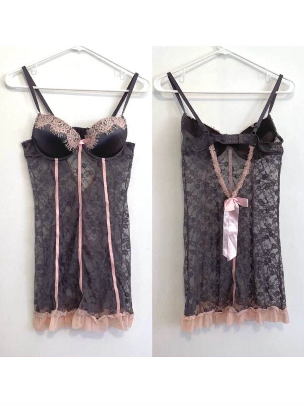 POPSI LINGERIE Purple ish? Pink Y2K Dollette Coquette Lace Chemise Sexy Lingerie